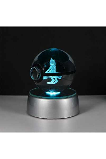 Choice6 5cm with Base Mewtwo Pokemon 3D Crystal Ball Pikachu Gengar Eevee Mew...