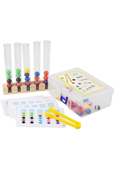 Choice 1 set Clip Wooden Beads Test Tube Toy, Color Sorting Game, Beads Count...