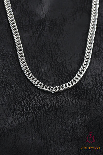 Generic Brand 316L Steel Silver Color Curb Model Chain Men's Necklace