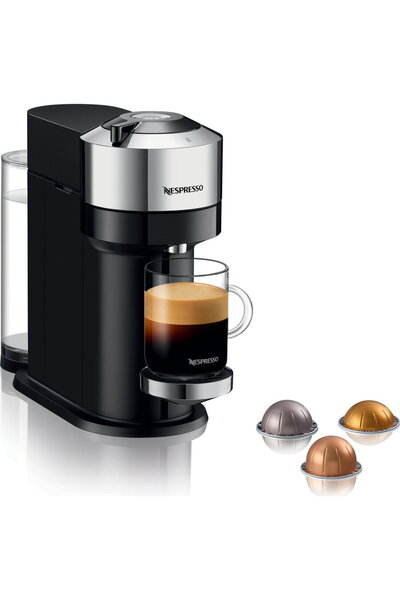 DELONGHİ Nespresso Vertuo Next ENV120.C Χειροκίνητη μηχανή εσπρέσο, Chrome