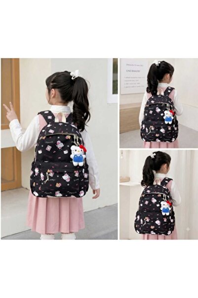 Hello Kitty حقيبة ظهر هيلو كيتي، حقيبة مدرسية. مع دمية قطيفة صغيرة