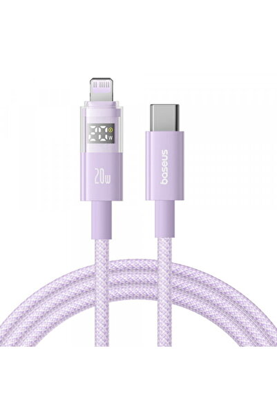 Baseus Cablu de date și încărcare USB-C - Lightning Display 2, 20W, 2m, Mov P...