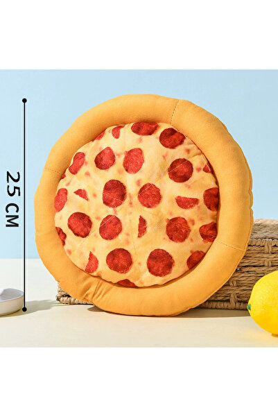 Choice1 Pizza Plush Dog Toy Doughnut Pizza Shape Pet Squeaky Toys for Small L...
