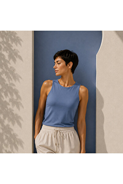 BONBON Women's Basic Sleeveless Half-Lined Tshirt Bb2538