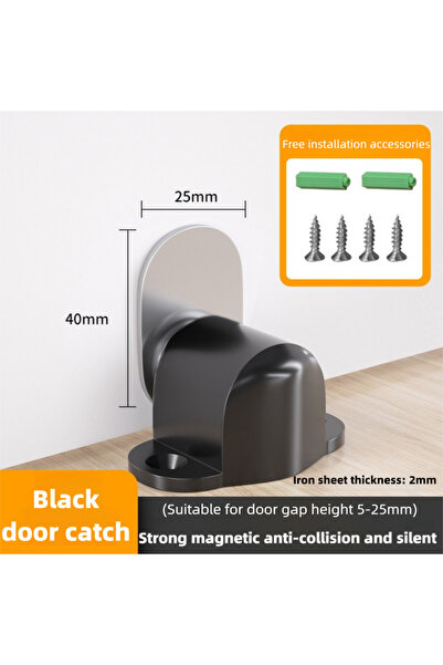 Choice Black Stainless Steel Strong Magnetic Door Stopper Suction Gate Suppor...