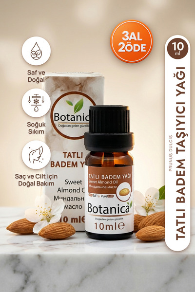 botanica Tatlı Badem Yağı %100 Saf Taşıyıcı Yağ Kaş Kirpik Bakımı Bebek Masaj...
