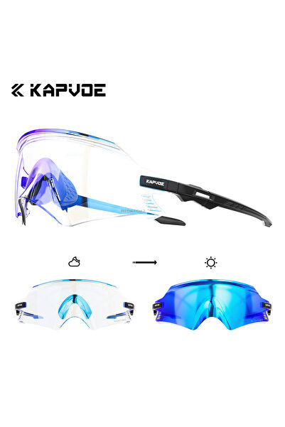 Choice25 kapvoe 1lens Photochromic-BL-01 Kapvoe Cycling Glasses UV400 Men Bik...