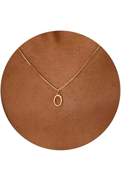 Choice 45cm O A-Z Initial Necklace 18K Gold Plated Necklace Cute Letter Stain...