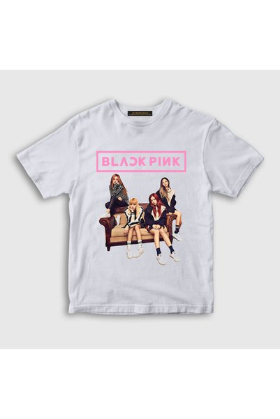 Presmono Unisex dečji beli bend Blackpink T-shirt 19298tt