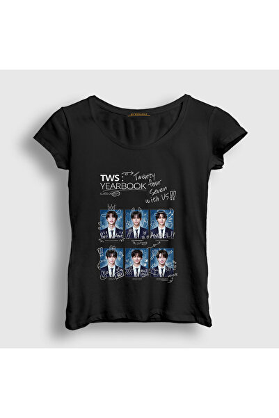 Presmono Women's Black Yearbook K Pop Tws T-Shirt 605533Tt