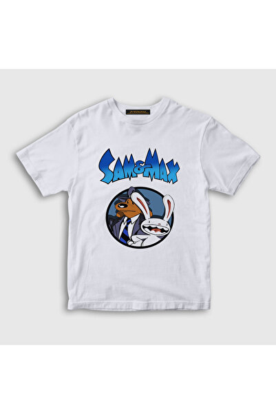 Presmono Unisex Kids White Poster Sam and Max T-Shirt 569171Tt