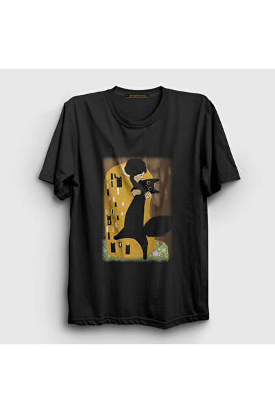 Presmono Unisex Black Cat Kiss Feline Feline Gift Gustav Klimt T-Shirt 586848Tt