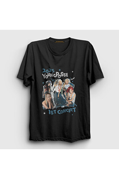 Presmono Unisex Black First Concert Young Posse T-Shirt 577703Tt