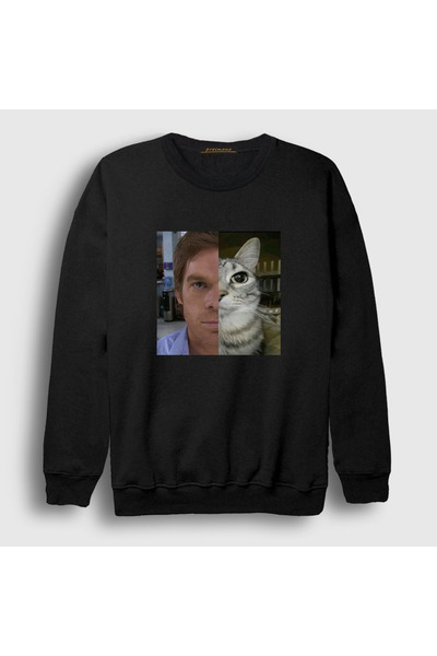 Presmono Unisex Black Dexter Morgan Cat Sweatshirt 602493Tt
