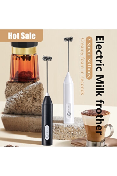 Choice 0.5-1L WHITE Wireless Milk Frothers Electric Handheld Blender Electric...