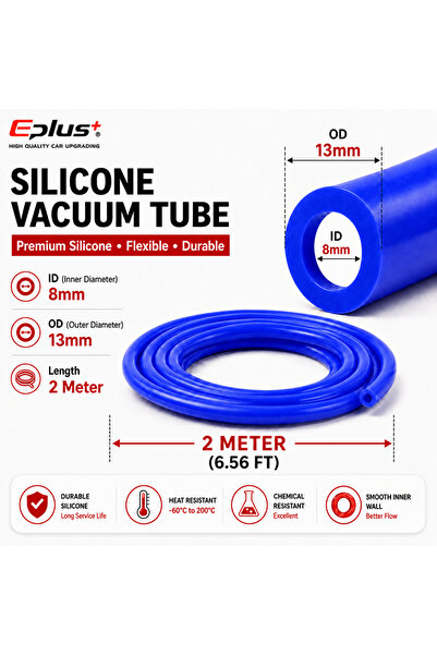 Choice11 ID8MM-2M EPLUS Universal Blue Silicone Vacuum Line ID 3mm-12mm Heat ...