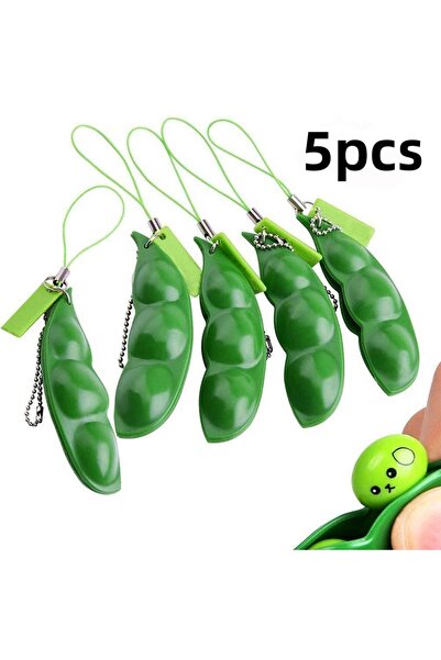 Choice 5pcs A Hot Selling New Edamame Pea Key Chain - Relieve Stress Boredom ...