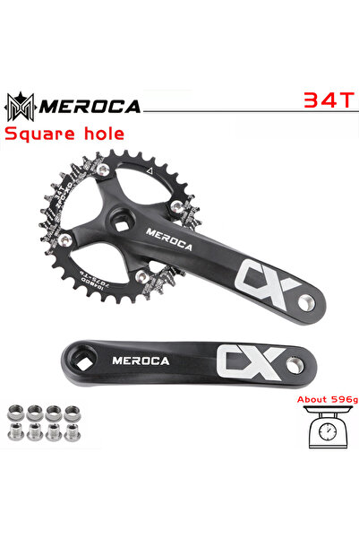 Choice 170mm Black CX 34T MEROCA CX Square Hole Bicycle Crankset 104BCD Alumi...