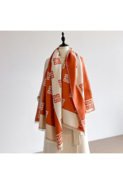 Choice5 Orange 2025 Latest Design Winter Two-Sided Jacquard Cashmere Scarves ...