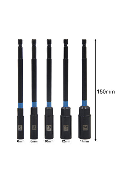 Choice5 6 to 14mm 5PC 6-14mm Socket Adapter Steel Hex Nut Driver Drill Bit Ad...