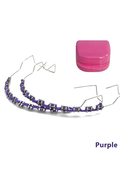 Choice3 Purple 1pair Colorful Temporary Tooth Decoration with Metal Wires Met...