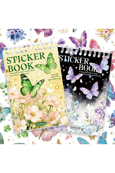 Choice Butterfly Book Random Cover One Book Stickers Book, 36 Sheets 300 Pcs+...