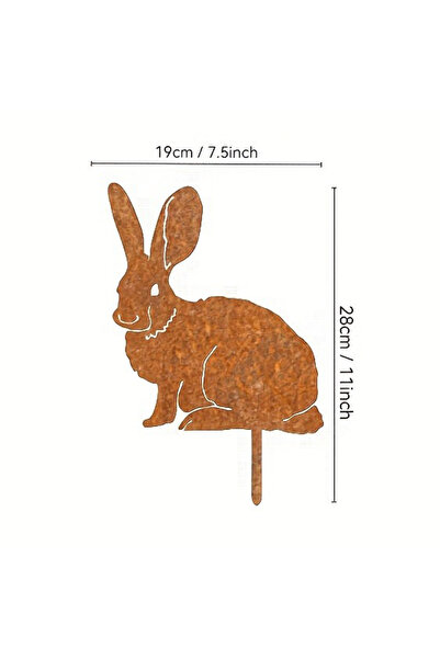 Choice TY6646-01 Rustic Metal Rabbit Garden Stake - Rusty Bunny Silhouette, O...