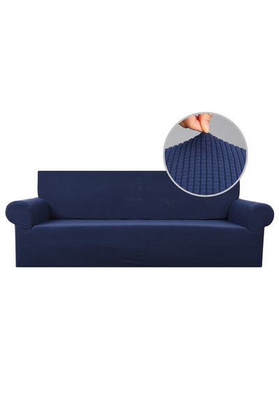 Choice14 3-Seater 185-230CM Navy Thick Jacquard Sofa Covers 1 2 3 4 Seater Co...