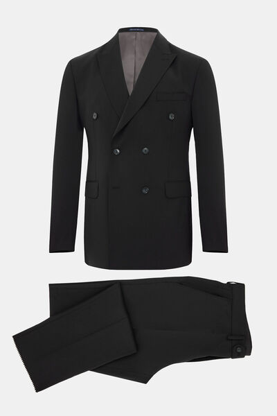 W Collection SİYAH KRUVAZE YAKA DÜĞMELİ TAKIM ELBİSE