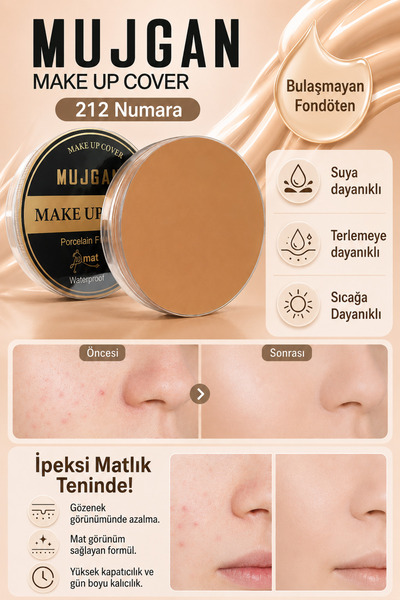 MUJGAN Make Up Cover Porselen Kapatıcı 12 Klasik Kaşık Fırça