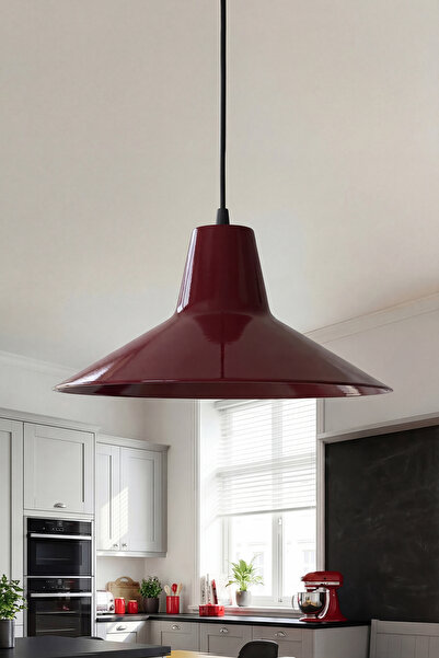 Marrien Ruby Bohem Bordo Metal Sarkıt (30 cm) Yemek Masası Üstü Avize Mutfak ...
