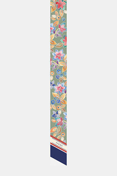 Vakko AÇIK YEŞİL ÇİÇEK DESENLİ TWILL FULAR