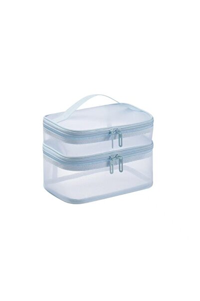 Choice15 blue-2 layer 2/3 Layer Portable Transparent Mesh Travel Bag Large Ca...