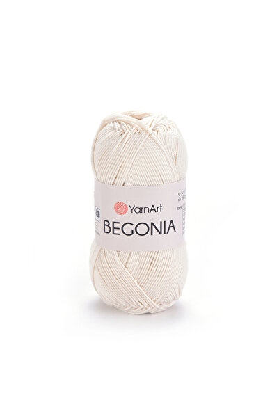 Yarnart Begonia - Ață de tricotat manual mercerizat alb cadru-6282