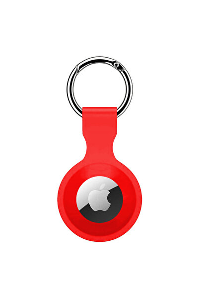 Casey Studios Premium silicone protective case for AirTag with Keychain, red