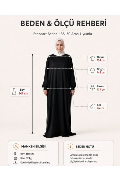 Berel Moda ثوب صلاة فضفاض بمقاس واحد، أخضر اللون مع تفاصيل جانبية مزينة بالشريط