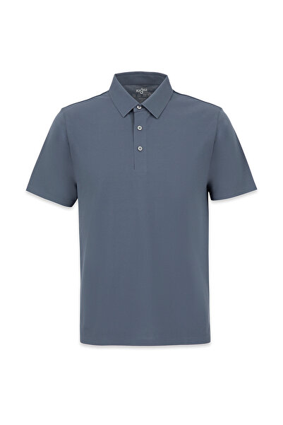 Kiğılı Polo Collar Regular Fit Silk Blend Seamless T-Shirt