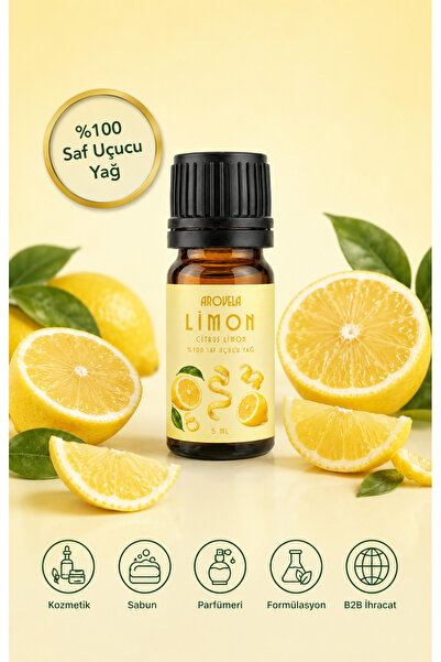 Arovela Arøvela %100 Saf Limon Uçucu Yağı 5 ml – Citrus limon – Difüzör ve Ar...