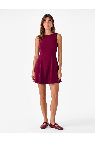 Koton Slim Fit Crew Neck Sleeveless Mini Flared Peplum Dress