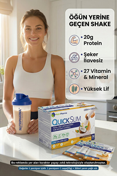 NUTRIPHARMA Quick Slim Shake - Avantajlı 2 Kutu Öğün Tozu - Protein Shaker Hediye