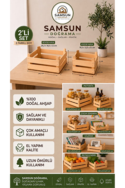 Genel Markalar Ahşap Dekoratif Kasa 2’li Set