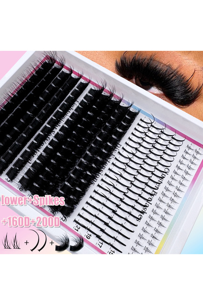 Choice1 MIX 0.07mm D ZH17 Spikes 160D200D 4 Styles Manga Lash Clusters Spike ...