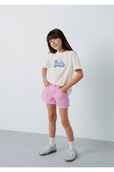 Mavi Barbie Printed Ecru T-Shirt Loose Fit / Comfortable Cut 7610453-70057