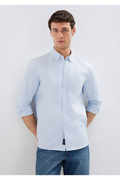 Mavi Çizgili Gömlek Slim Fit / Dar Kesim 0211916-91471