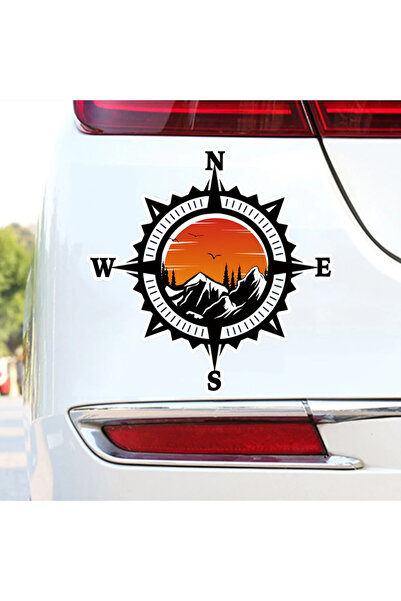 Choice 14x14cm JT331-PVC COMPASS TREES LAKE Vinyl Decal, Sticker For SUV Car ...