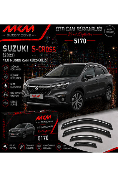 MKM Suzuki S-cross 2022 Model 4'lü Mugen Cam Rüzgarlığı Kromlu