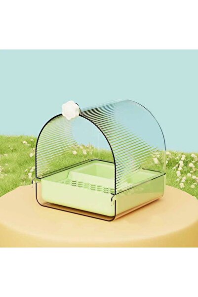 Choice Green Transparent Bird Bath Cage Splash Proof Food Holder Box Bird Bir...