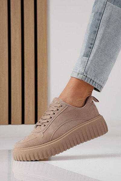 Zaira Adidasi dama khaki din piele ecologica intoarsa Delia #24299 - 36