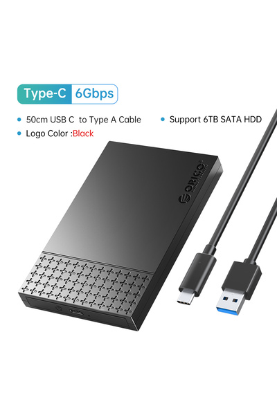 Orico Type-C to USB3.1 Type-C External Hard Drive Case SATA to USB3.1 HDD Enc...