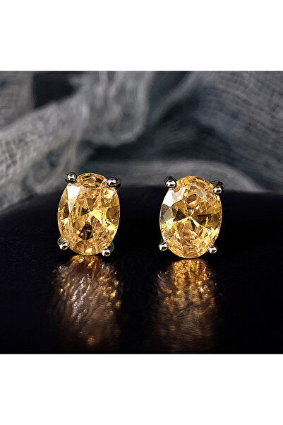 Choice E1428 Huitan Simple Stud Earrings with Oval CZ for Lady Daily Wear Ear...